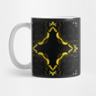 Yellow Chrysanthemum Light and Shadow Kaleidoscope pattern (Seamless) 18 Mug
